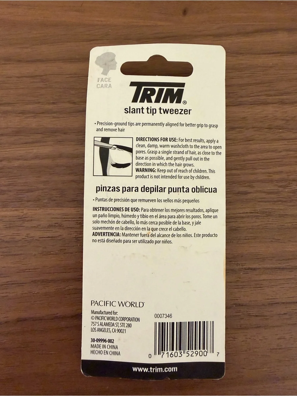 Trim Beauty Care Slant Tip Tweezers Precision Hair Removal New Sealed
